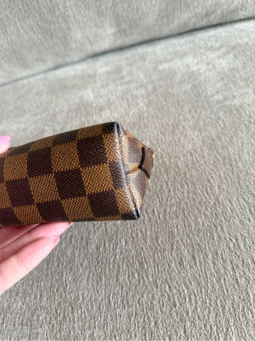Louis Vuitton Damier Ebene Checkerboard Cosmetic Pouch in Brown
